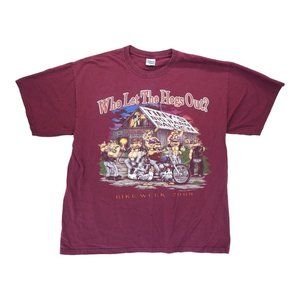 Sturgis 2007‎ Rally Who Let The Hogs Out T Shirt Mens Sz XL Hogs Biker Tee